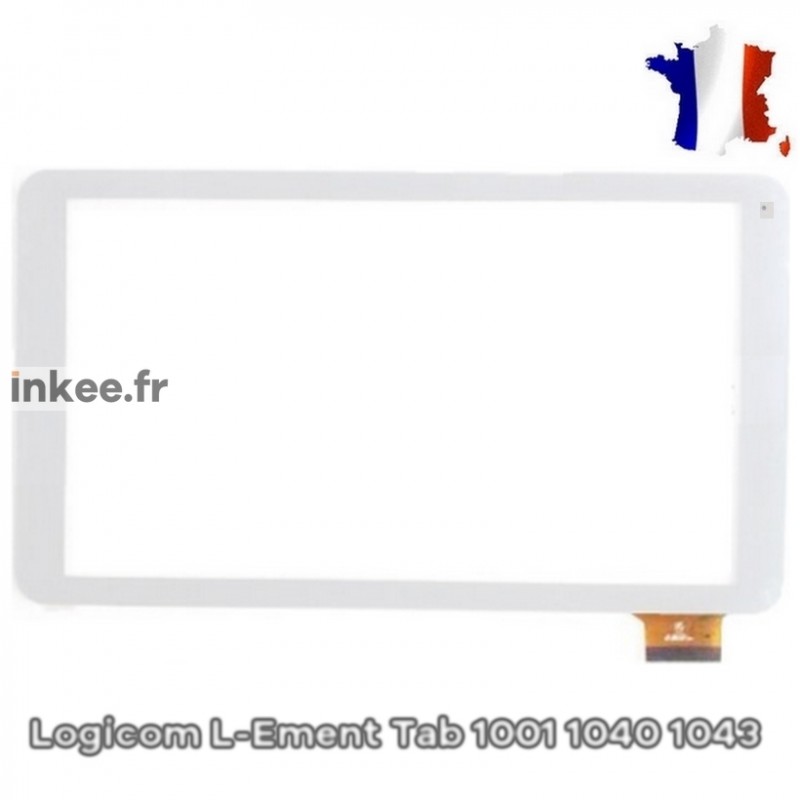 Vitre tactile Logicom L-Ement Tab 1001 1040 1043 HK10DR2496 blanche